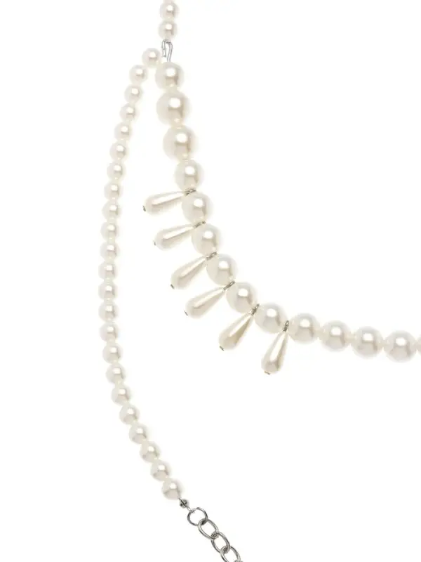 Бодичейн женская &laquo;Жемчуг&raquo; капли, белый в серебре