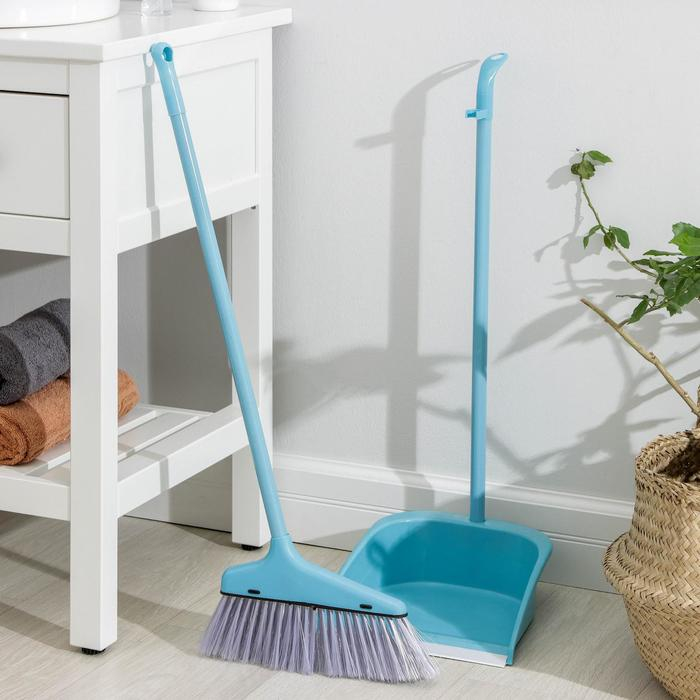 Щётка для пола Доляна, совок 25&times;26 см, щётка 23 см, металлическая ручка 78 см, цвет МИКС