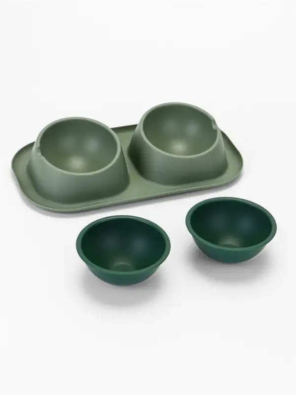 Миска для животных Дубль Мини  0,2 л , Soft-touch, изумруд