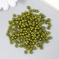 Бисер стекло 6/0 "Тёмно-оливковый" 15 гр