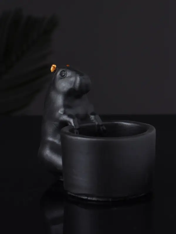 Подсвечник "Капибара" 6х9 см, чёрный