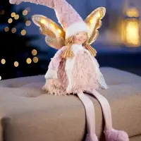 Фигура текстиль &laquo;Кукла в сером&raquo; 70 см, 6 LED, AG10x3 (в компл.), Т/БЕЛЫЙ