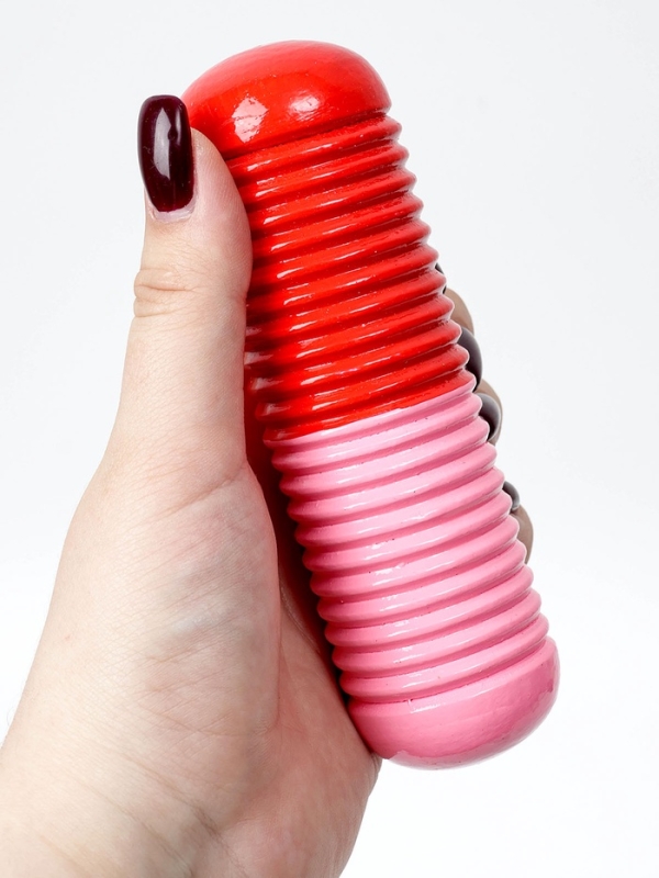 Музыкальный инструмент Гуиро Music Life трещотка, 14 х 4,5 см, розовый с красным