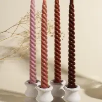 Набор свечей витых, 2х25 см, 4 шт, палитра коричневого 25,5х8,8х2,4 см