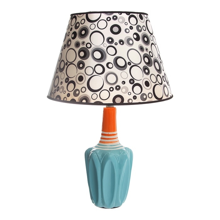 Настольная лампа с абажуром RISALUX &laquo;Аджена&raquo;, Е27, 40 Вт, круги, 30&times;30&times;32.5 см