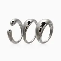 Набор колец 3 шт "Новый стиль" минимализ линий, размер МИКС, цвет серебро
