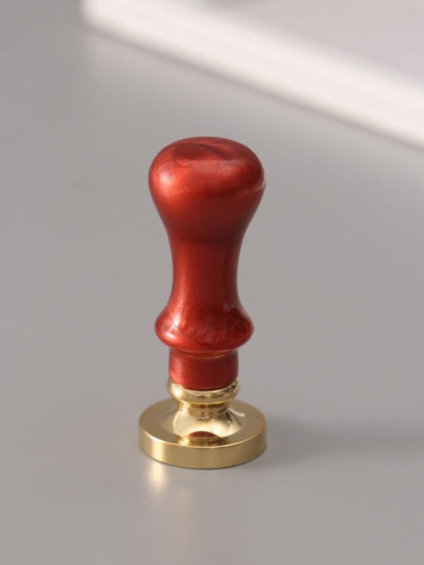 Печать для сургуча с пластиковой ручкой "Венок с буквой W" 2,5х2,5х6,3 см