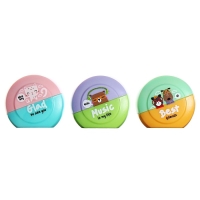 Точилка пластиковая MESHU "Best friends", 2 отверстия, МИКС