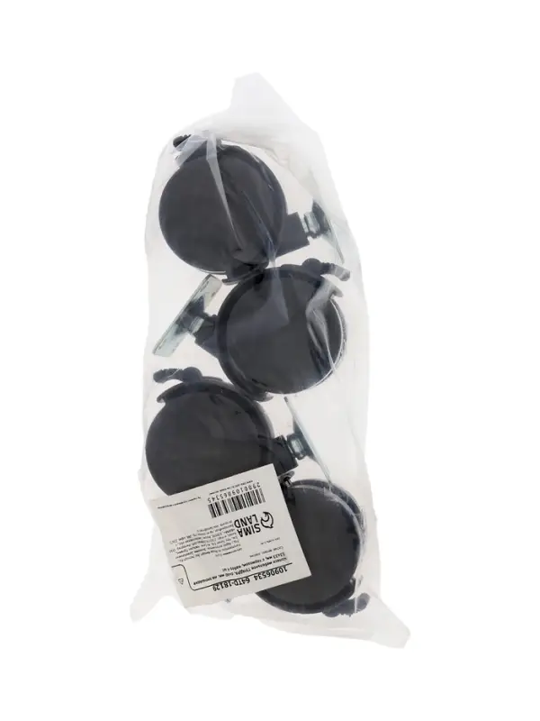 Колесо мебельное ТУНДРА, d=40 мм, на площадке 33х33 мм, с тормозом, набор 4 шт