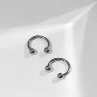 Пирсинг в бровь циркуляр, шар, d=8 мм, пара, цвет серебро