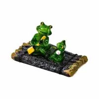 Садовая фигура 17 х 11 х 9,5 см "Лягушки на плоту" Водоплавающая