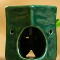 Аромалампа "Близнецы" керамика, цв. зелёный, 6,5х6,5х9 см