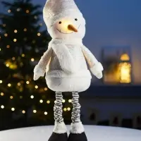 Фигура текстиль &laquo;Снеговик&raquo; 55-84 см, телеск-е ножки, 1LED, LR1130х3 (в компл.), Т/БЕЛЫЙ