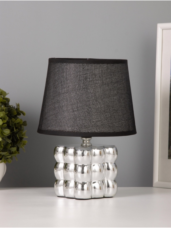 Лампа настольная "Бабл" 40Вт Е14 серебро 17х17х24см