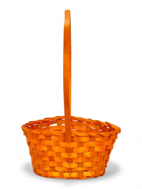 Набор корзин 3 шт 22х18x10 24х19x10 27х21x10 см ручка h=24/26/28 см оранжевый