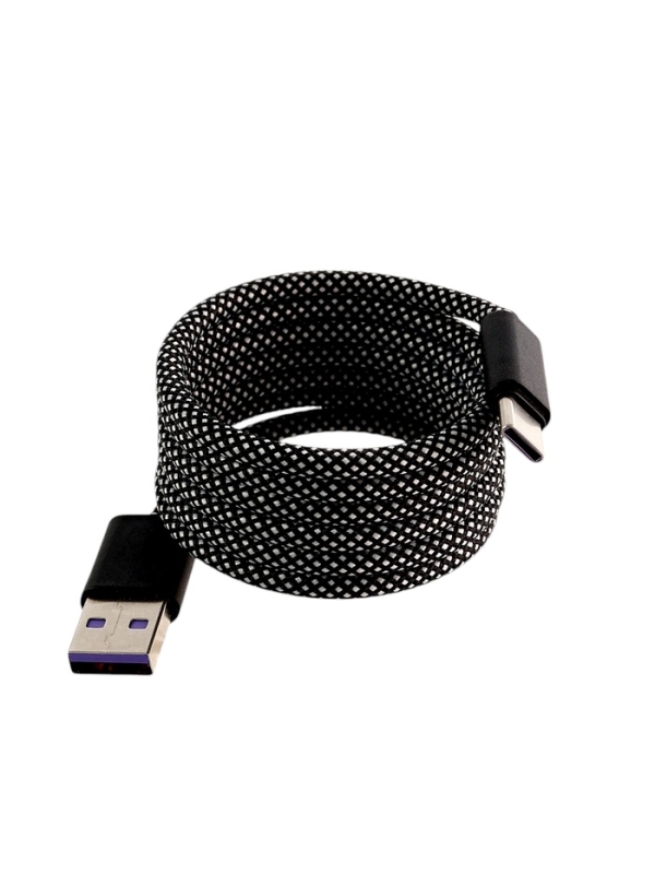 Кабель Type-C - USB, магнитный, 3 А, 60 Вт, с оплёткой, чёрный