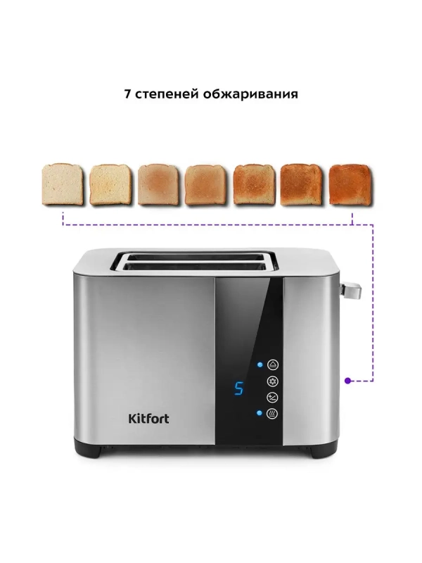 Тостер для хлеба техника для кухни КТ-2047 - 2 слота