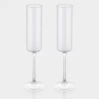 Набор бокалов для шампанского "Индиго" 2 шт, 6х24,5 см, прозрачные