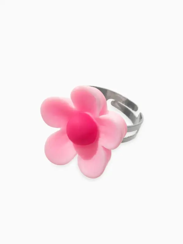 Набор детских украшений "Выбражулька" цветок, 4 предмета: клипсы, кольцо, бусы, браслет