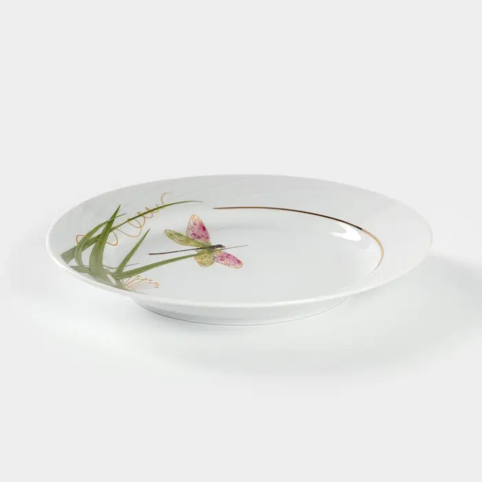 Тарелка фарфоровая &laquo;Стрекоза&raquo;, d=20 см, белая