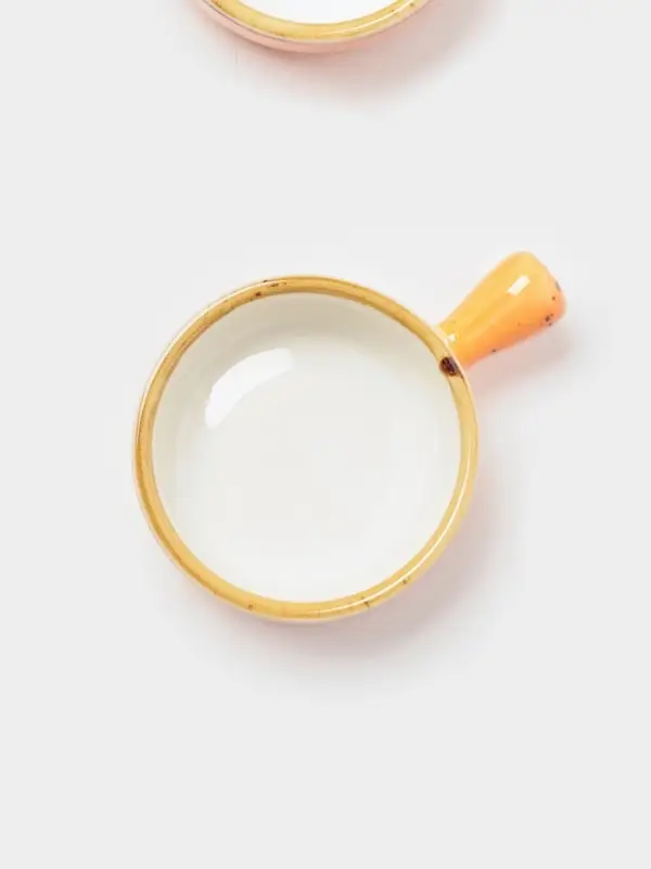 Кокотницы Magistro &laquo;Церера&raquo;, набор 2 шт., 100 мл, d=7.5 см, фарфор, оранжевые