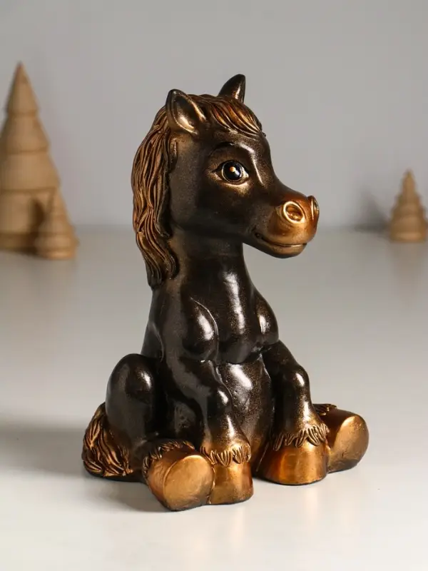 Копилка "Радостный конь" 20 см, бронза