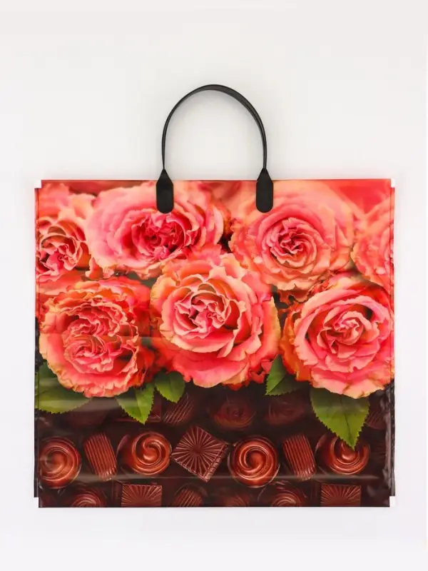 Пакет "Сладкий аромат", полиэтиленовый с пластиковой ручкой, 37х34 см, 80 мкм