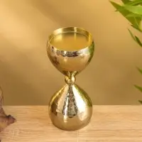 Подсвечник "Песочные часы" алюминий 8,5х19 см, цв. золото