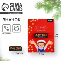 Значок новогодний &laquo;Новый год: радуйте близких&raquo; 4 х 1,5 см