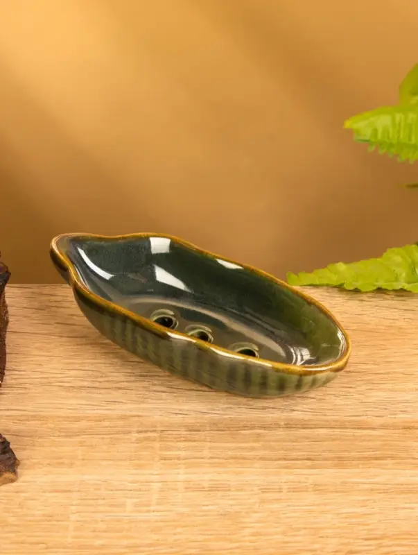 Соусник "Листочек"  керамика, цв. зелёный, 11х4х2,5 см