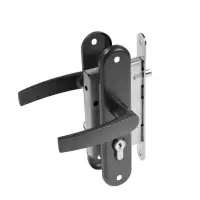 Замок врезной LOCKLAND RD005, с ручкой, B/S 55 мм, 4 ключа, цвет серый