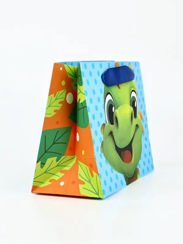 Пакет подарочный &laquo;Динозаврик&raquo;, 19.5 х 14.5 х 8.5 см