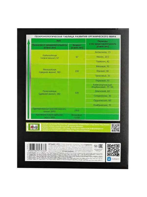 Тетрадь 48 листов в клетку &laquo;Гармония&raquo; БИОЛОГИЯ, обложка мелованный картон, выборочный лак, с интерактивным справочником, блок офсет