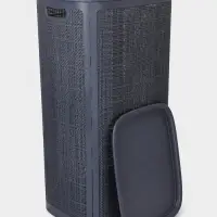 Плетёная корзина для белья с крышкой "Лён" 100л 43&times;32&times;80см, цвет графит