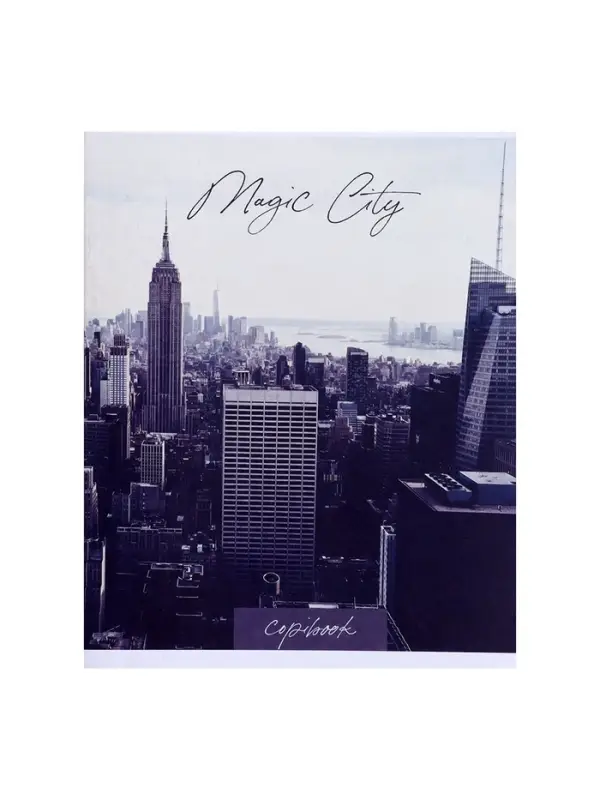 Тетрадь 48 листов в клетку Calligrata &laquo;Города&raquo;, обложка мелованный картон, серые листы, МИКС