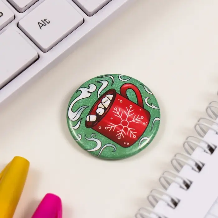 Значок закатной d=35 мм "Кружка" 6,5х6,5 см