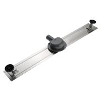 Трап ZEIN engr, c флaнцeм свободного вращ 360&deg;, 7&times;80 см, d=40/50 мм, нерж сталь, сатин