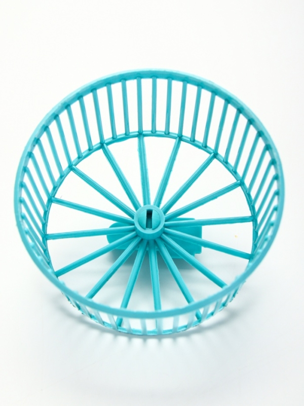 Клетка для грызунов "Пижон" складная, 38 х 27 х 27 (домик, миска, колесо) бирюззовая