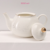 Сервиз фарфоровый чайный Доляна &laquo;Млечный путь&raquo;, 15 предметов: 6 чашек 220 мл, 6 блюдец d=13,5 см, молочник 300 мл, сахарница 350 мл, чайник 1000 мл, цвет белый