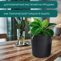 Горшок для рассады, 2 л, d=16 см, h=15 см, мягкий пластик, чёрный, Greengo