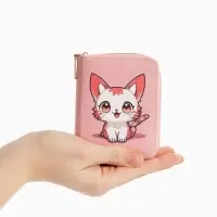 Кошелек дет 07-01-01 Июнь2537 кот, 8,52,510,5 см, 2 отд+отд/молн, д/карт, розовый