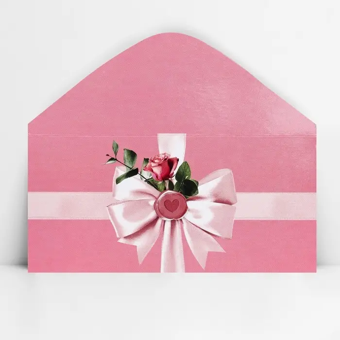 Конверт для денег &laquo;Бант розовый&raquo;, 16.5 х 8 см