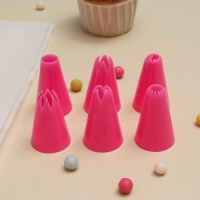 Набор кондитерский Доляна &laquo;Бирюза&raquo;, 6 насадок (основание насадки 2,5 см), 29&times;19&times;3,5 см, насадки и цвет МИКС