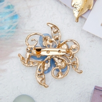 Брошь &laquo;Цветок&raquo; незабудка, цвет голубой в золоте