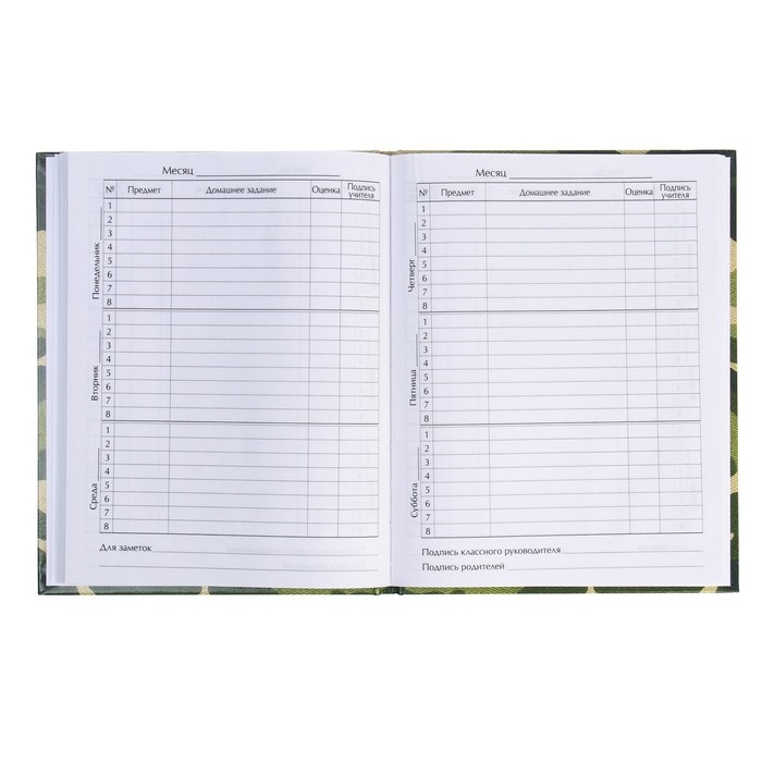 Дневник универсальный для 1-11 классов, "Хаки", твердая обложка 7БЦ, глянцевая ламинация, 40 листов