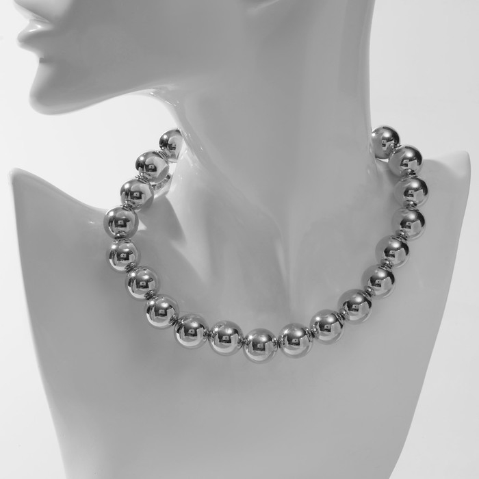Бусы &laquo;Классика&raquo; крупные, цвет серебро, 40 см