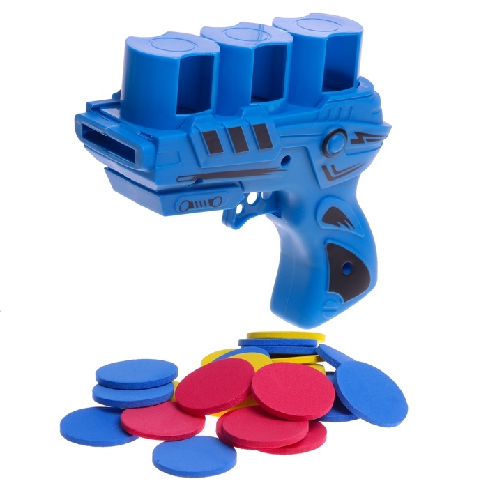 Пистолет &laquo;Молния&raquo;, детский, стреляет дисками, 17 см, цвет МИКС