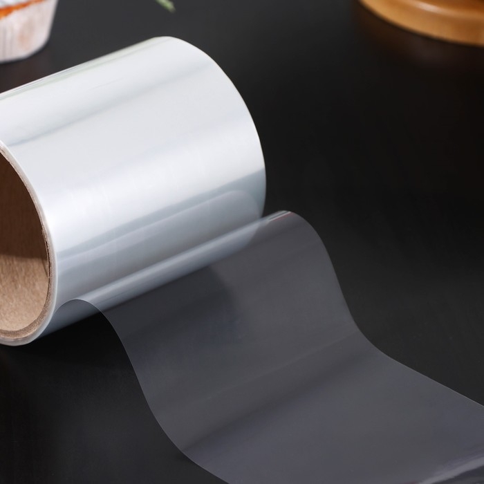 Лента ацетатная для обтяжки тортов Доляна, 40 мкр, 100 мм&times;15 м, прозрачная