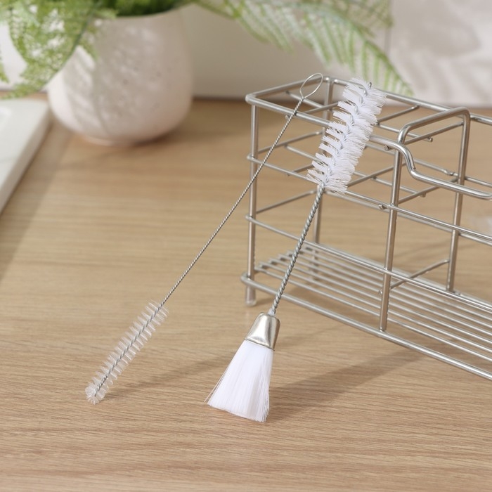 Набор ёршиков для посуды Доляна, 2 шт: 14,5&times;2,5 см, 17&times;0,5 см, цвет белый