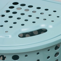 Корзина для белья угловая с крышкой &laquo;Молетта&raquo;, 45 л, 40&times;51&times;53 см, цвет бирюзовый